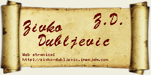 Živko Dubljević vizit kartica